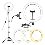 Ring Light 30cm Arco De Led Luz Selfie Completo Tripé 2.1m 