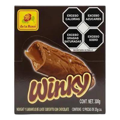 Winky De La Rosa 12pz 25g Nougat Caramelo Chocolate | MercadoLibre