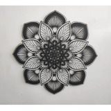 Cuadro Decorativo Mandala Meditacion Floral Grande En Madera