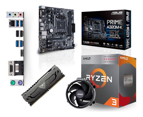 Kit Actualización Tarjeta Madre A320+ Ryzen 3 3200g + 8 Ddr4