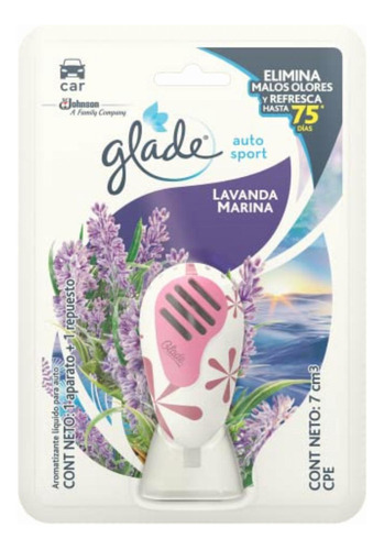 Glade Auto Sport Difusor, Aromatizante Para Auto, Elimina