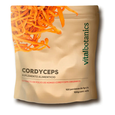 Extracto Hongo Cordyceps Orgánico En Polvo 100g \u002F 100 Porciones | Hongo Adaptogeno Nootropico | Suplemento Alimenticio Libre De Gluten, Vegano, Apto Keto Para Más De 3 Meses De Consumo | Vitalbotanics | Meses sin interés