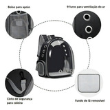 Mochila Pet Visão Panorâmica Cachorro Gato Cão Até 6kg Top Cor Azul