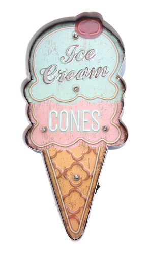 Letreros Para Helados, Diseño Vintage, Con Luces De Neón