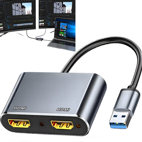 Usb Para Adaptador Duplo Hdmi Para Estender Dois Monitores