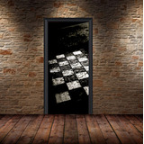 Vinilo Para Puerta Ajedrez Chess Vinilo Deco Juego Game M8