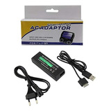 Fonte Carregador Bivolt Cabo Usb Para Psp Go Preto