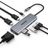 Usb C Hub Dual Hdmi Adapter, Oberster 9-in-1 Triple Display