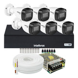 Kit Cftv 6 Cameras Segurança Intelbras Residencial 1008 S/hd