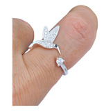 Anillo Colibri Piedras Cubic Regulable Plata 925 Micropave