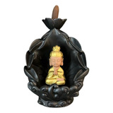 Incensário Cascata Buda Misto - Decoração Zen + 5 Cones