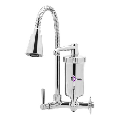 Torneira Flexível Com Filtro Gourmet Parede Cone Metal 2 Jatos 1/4 Volta Filtro Refil Pro Saúde Blindado Tubo Cozinha - Dazie Metais