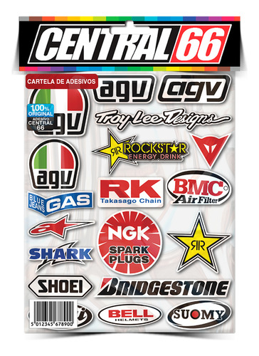 Kit Adesivos Patrocinios M01 Troy Lee Desings