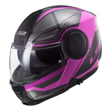 Casco Abatible Ls2 Scope Axis Negro Rosa