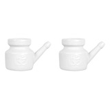 2 Botes De Cerámica Neti Pot Para Limpieza Nasal De 350 Ml,