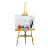 Kit Artistico Atril Pintura Color Pincel Acrilico Niños 