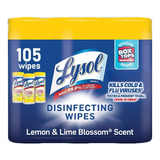 Toallitas Desinfectantes Lysol  Pack 3 Importadas Arom Limon