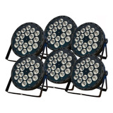 6 Canhao Refletor Par Led 18 Leds Rgbw 12w Quad Dmx 4in1