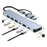 Hub Adaptador Usb Tipo C Multipuerto 7 En 1 Con Ethernet