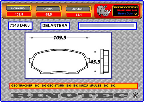 Pastillas De Freno Mazda Miata 90-93 Isuzu Stylus Geo Metro Foto 3