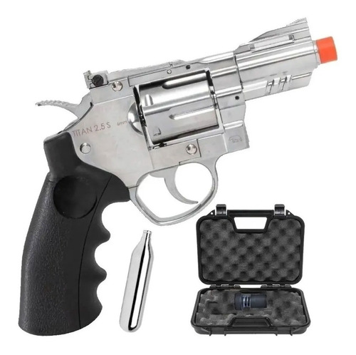 Revolver Airgun Qgk Titan 2.5-s Full Metal Co2 6mm C/ Maleta