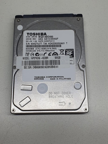 Hd Toshiba Para Notebook 500 Gb