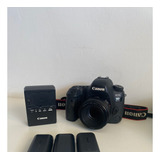  Canon Eos 6d Mark Ii + Lente Canon 50mm 1.8 + 3 Baterias