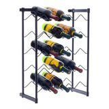 Adega Rack 20 Garrafas De Vinho Cor Preta Decoração