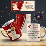 Caneca Signos Aries + Caixinha - Opção Frase - Modelo 01