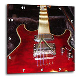 Reloj De Pared  Guitarra Roja De Cerca , 15x15 Pulgadas