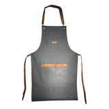 Delantal Cocinero Parrillero Cheff Gabardina Ecocuero Unisex