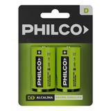 2 X Pilas Grande D Philco Pilas Alcalinas D 1.5v