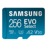 Adaptador De Tarjeta Samsung Evo Select Micro Sd 256gb 4k 