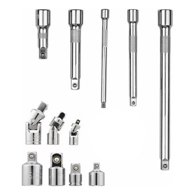 12 Pzs Llaves Tubo De Extensión Para Matraca Nioval 6312 Color Plateado | MercadoLibre