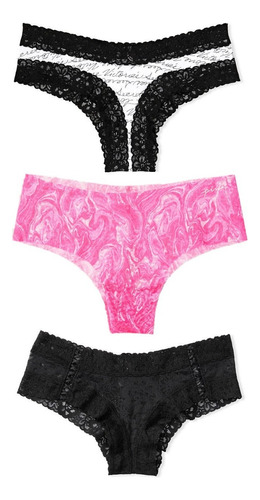 Victorias Secret 3pz Originales 2cacheteros+1 Pink S/costura