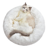 Aalklia Cama Para Gatos Calmante Suave Para Interiores, Lav. Color Blanco