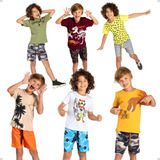 Kit Com 6 Conjuntos Sortidos Masculinos Kids - Tam 2-12 Anos