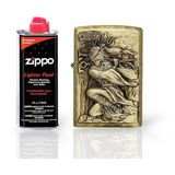 Kit Zippo / Gasolina + Encendedor Tipo Zippo Guerrero