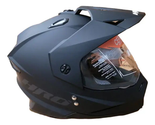 Casco Tipo Off Road Hro Mx330 Solid Negro Mate