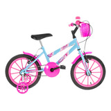 Bicicleta Aro 16 Criança Cores Femininas Com Rodinha E Cesto