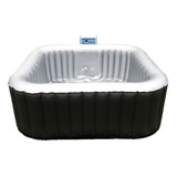 Hot Tub / Spa Inflable / Cuadrado 4 A 6 / 198x65cm / 132 Jet Color Negro