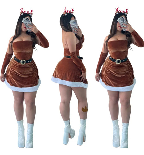 Disfraz De Navidad Vestido De Duende Para Mujer Papá Noel Grinch Reno Galleta De Jengibre Gorro Navideño Árbol De Navidad Santa Claus Elfovv