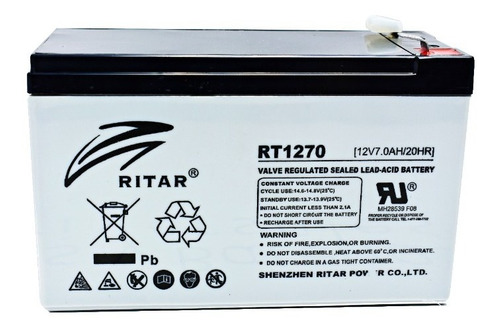 9 Baterías Para No Break Ritar Recargable Rt1270 12v, 7ah.