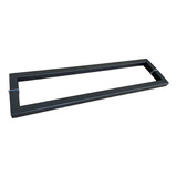 Porta Toalha Duplo Quadrado De 2,5cm X 40cm Inox Preto