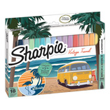 Marcadores 18 Sharpie Color Vintage Travel Punta Fina Stiker