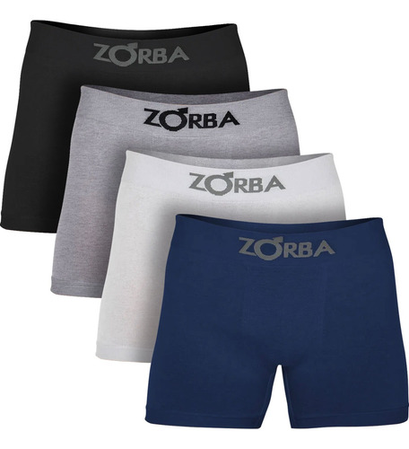 Kit 4 Cuecas Boxer Box Sem Costura Algodão Masculino Zorba