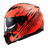 Casco Para Moto Integral Ls2 320 Lava Naranja Fluo