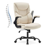 Silla De Oficina Sillas De Escritorio Ergonómicas Ejec. Color Crema