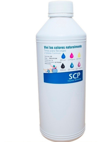 Tinta Scp Premium 1lt Epson Recarga Sistema Continuo Yellow