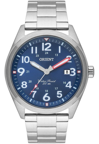 Relógio Orient Mbss1396 D2sx Aço Inox Prata Azul 1396 Mbss